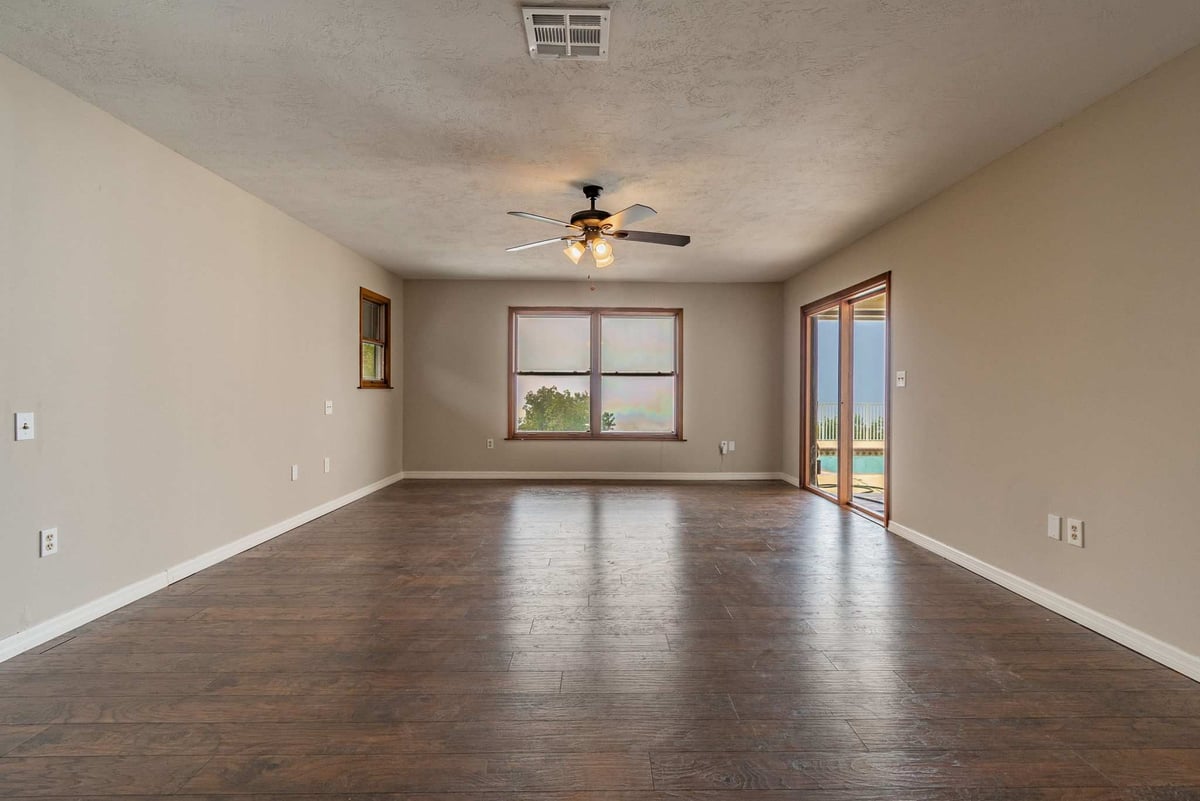 before waterfront renovation bradenton living room slider waterfront view