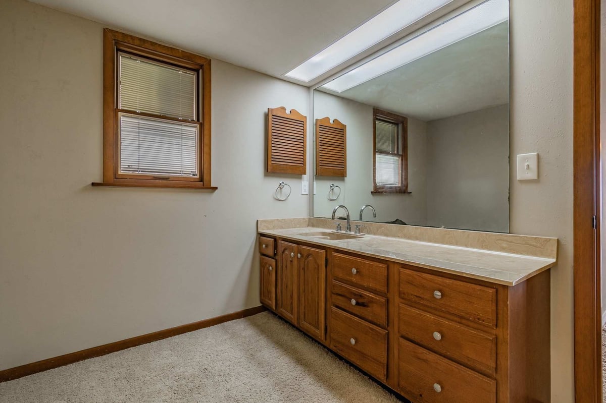 before waterfront renovation bradenton master bath double vanity carpet
