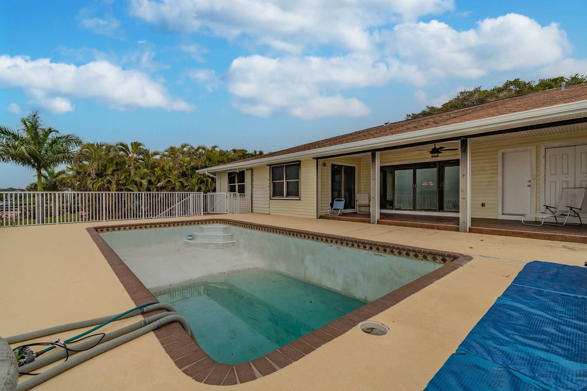 before waterfront renovation bradenton pool deck covered porch