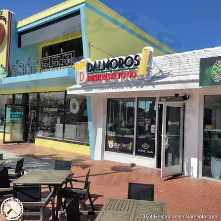 Dalmoros fresh pasta to go sarasota fl exterior outdoor seating storefront