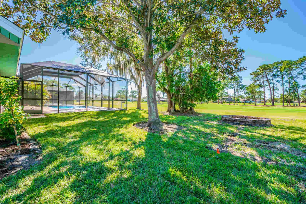 avenida madera backyard pool enclosure and fire pit