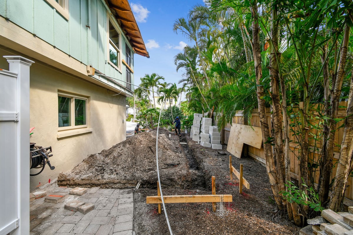 Job Site of a Custom Home Addition in Longboat Key Fl