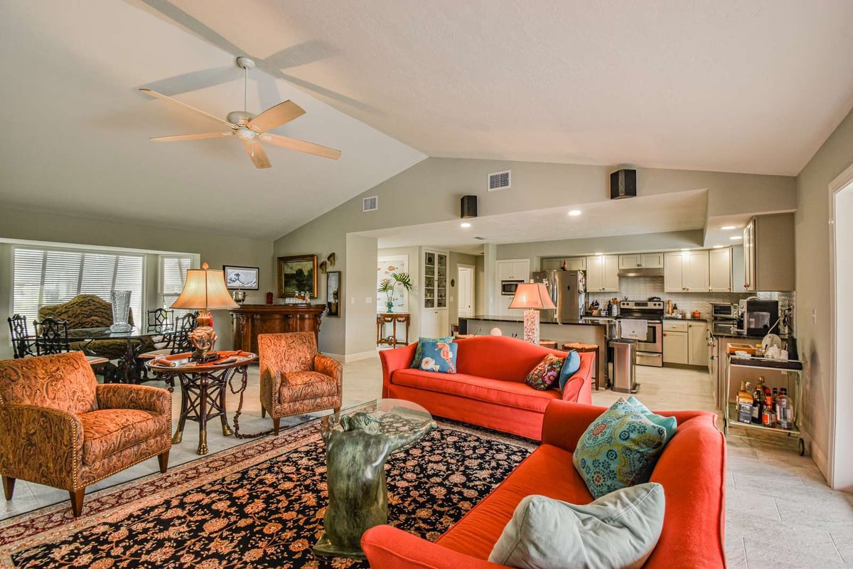 45th st west bradenton living room open kitchen bar cart