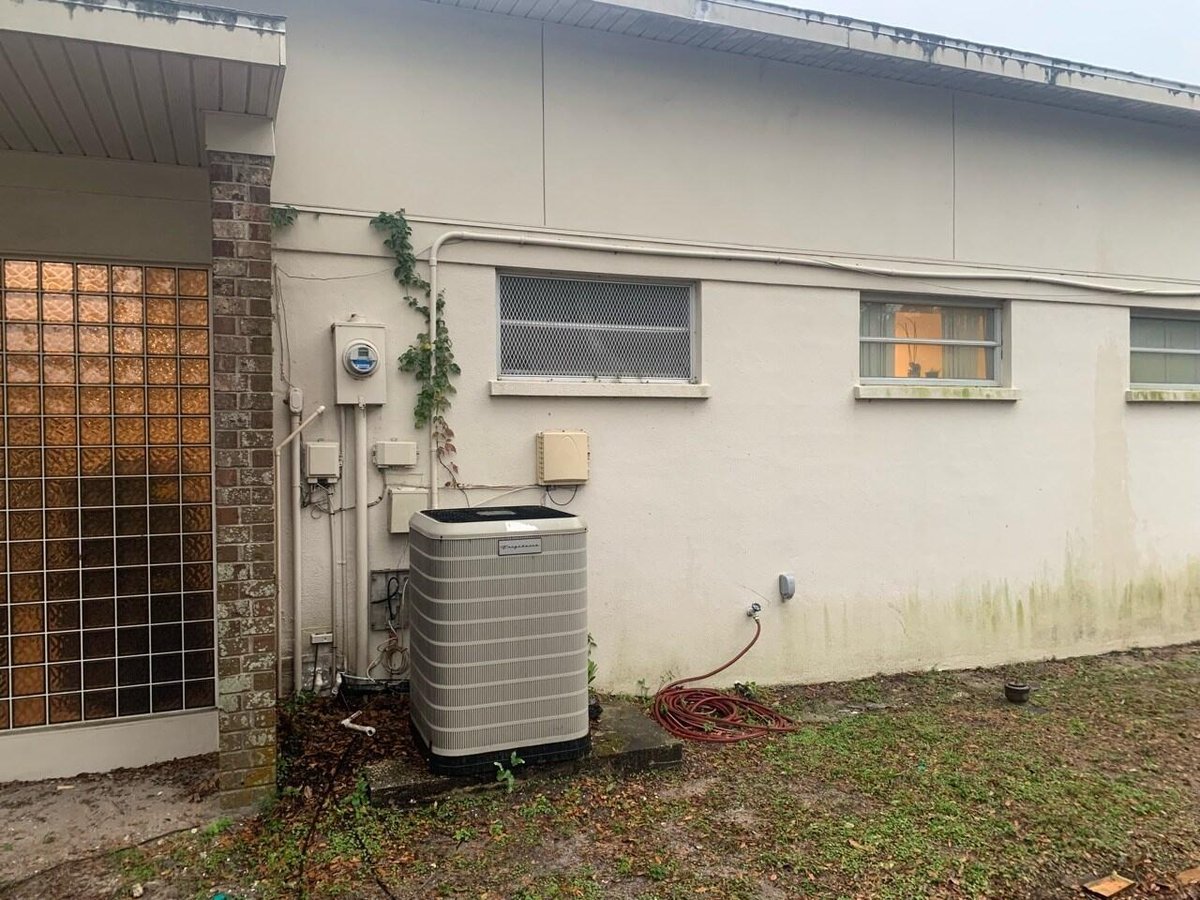 bradenton research center hvac unit exterior wall before
