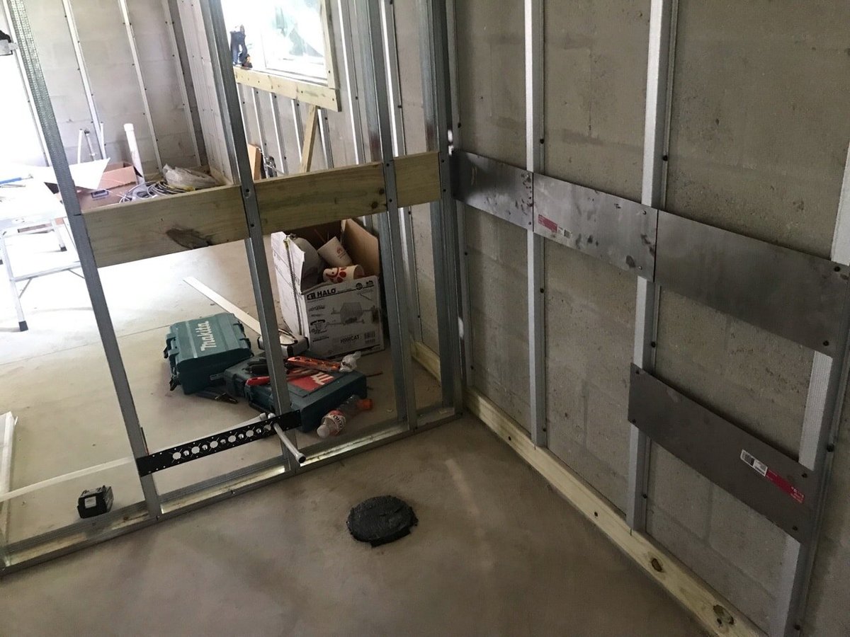bradenton research center interior metal stud framing corner