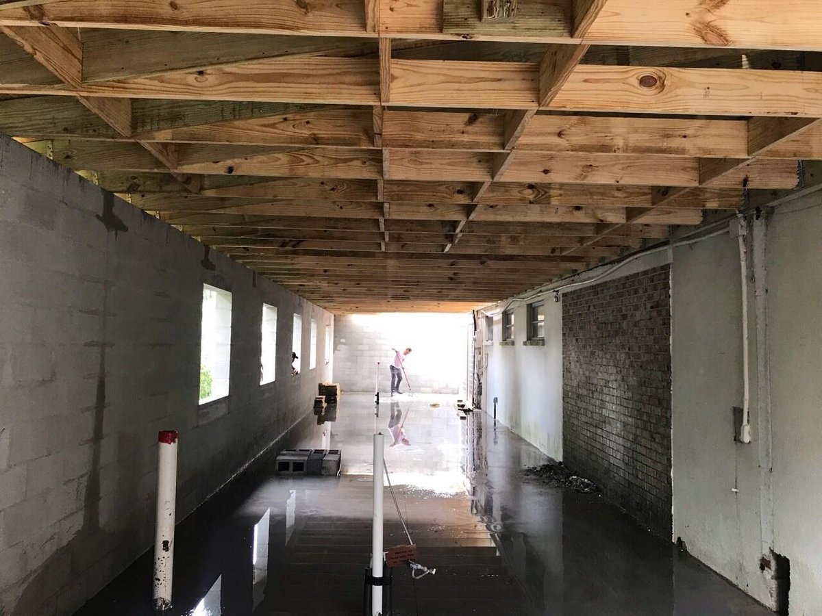 bradenton research center roof framing wet concrete floor