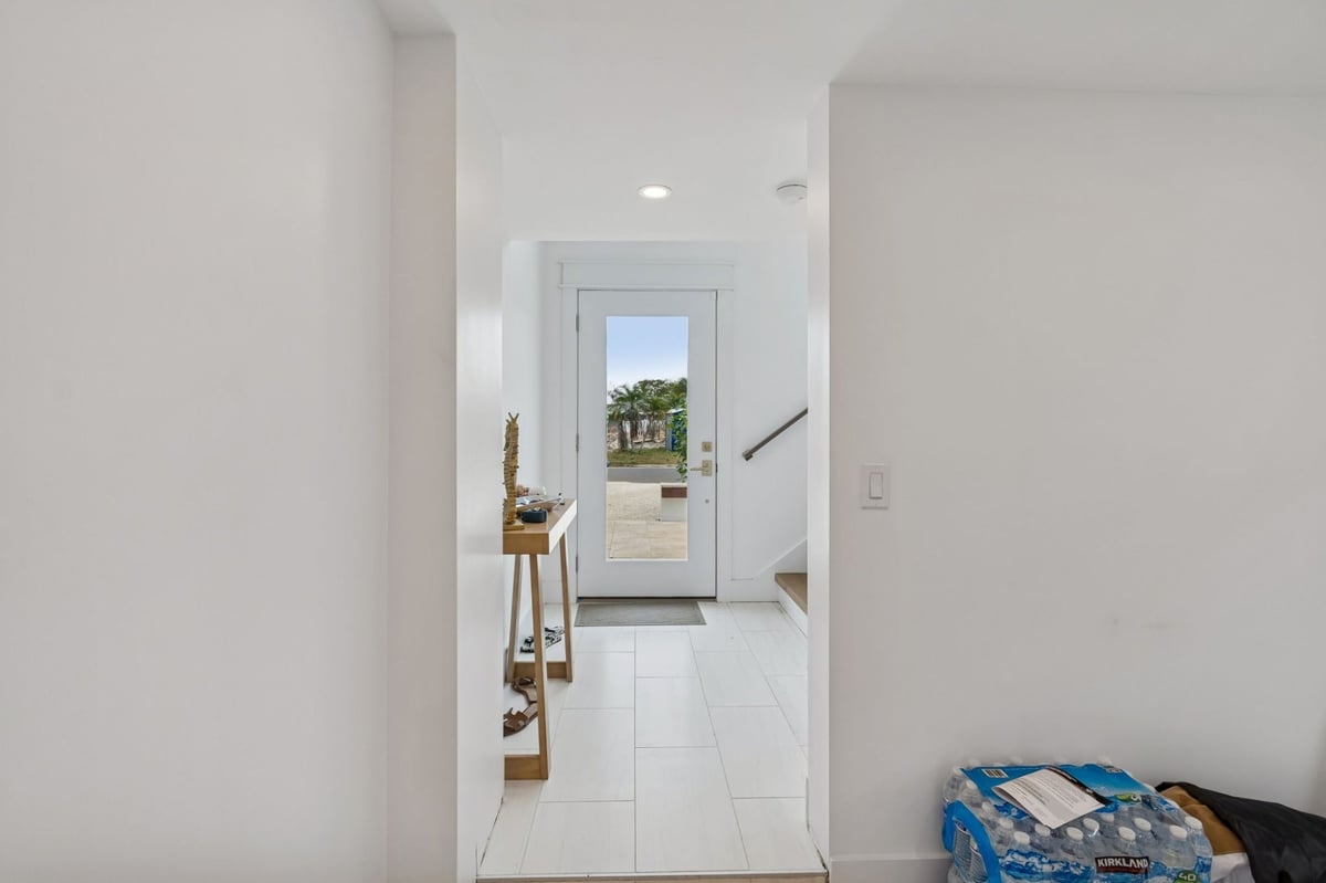 Interior Ground Floor Entry White Door Glass Panel