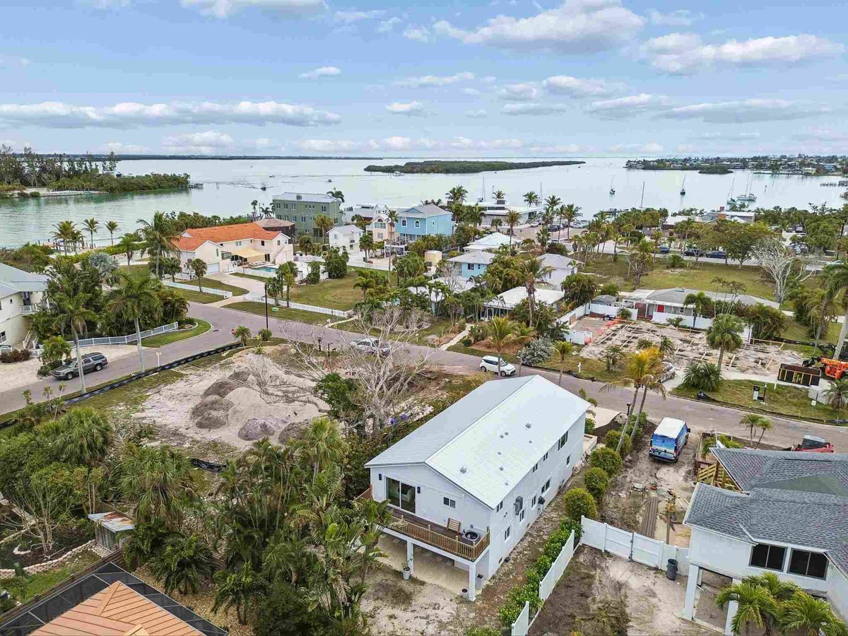 longboat key new home high aerial neighborhood waterway bay view